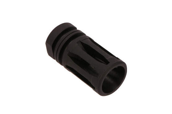 The KAK Industry 9mm A2 flash hider is threaded 1/2x36 and is machined from steel